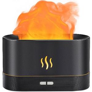 Flame Air Diffuser Humidifier,Upgraded Scent Diffuser for Essential Oils,Ultrasonic Aromatherapy,Fire Mist Humidi with 2 Brightness,Auto-Off Function for Room Home Office(Black)