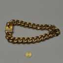 Gold Dog Chain Collar Walking Metal Chain Collar with Design Secure Buckle,18K Cuban Link Strong Heavy Duty Chew Proof for Medium Dogs(19MM, 14")