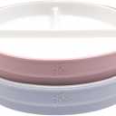 Elk and Friends Kids 7.8 Porcelain Divided Plates with Silicone Sleeves | Suitable for Babies/Kids/Toddlers | Microwave & Dishwasher Safe | Non Slip | Snack Dishes