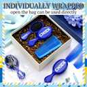 SiliFine 24 Pcs Cheer Hair Brush Detangling Cheer Hair Comb Set Include 12 Mini Brush for Hair 12 Fine Wide Combs Wet Dry for Team Gift Sport Cheerleader Gifts for Women(Blue)