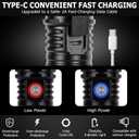 LED Rechargeable Flashlights 1600 High Lumens, 36 Hour Long Runtime, M300 Fast Charging Version Charges Type-C, Zoomable, 6 Modes, All-weather Waterproof Flashlight for Home Emergency Camping (Red)