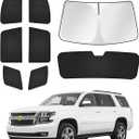 Canvcle Sunshades for Chevrolet/Chevy Tahoe 2015-2020 Accessories Windshield Sun Shade Side Rear Window Shade Cover Sun Visor Shield Privacy Protection Keep Vehicle Cool Black 8PCS