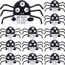 Pinkunn 12 Pcs Small Spiders Gifts Bulk Cute Black Spiders Crochet Plush Doll with Positive Cards Inspirational Gifts for Birthday Holiday Party Favor Home Office Table Car Hanging Decor Supplies