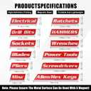 12 PCS Magnetic Tool Box Labels, Toolbox Labels Magnetic, General Tool Box Organize Accessories, Reusable Tags for Steel Toolboxes, Carts, Drawers, Cabinets & Workshop Storage (Red)