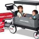 Radio Flyer City Luxe Stroll 'N Wagon, for Ages 1+, 3-in-1 Push or Pull, with Bench Mode, Easy Fold, UV Canopy, 5-Point Harnesses, Front Caster Wheels & 12" Rear Wheels, Stroller Wagon for Kids