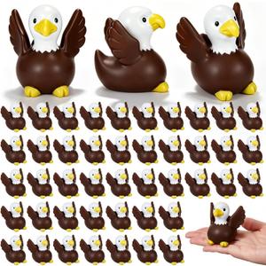 Deekin 24 Pcs Rubber Ducks 2 Inch Party Favors Small Animal Rubber Ducks for Cruise Ships for Shower Birthday Gift Activity Theme Party (Eagle)