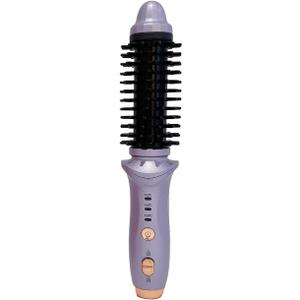 Cordless Heated Round Brush Mini Thermal Curling Iron for Short Hair USB Rechargeable Small Barrel Volume Heat Styling Curling Brush for Men Women Curly Straight Hair Travel (Purple1)
