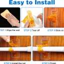 6 Pack Self Adhesive Curtain Rod Bracket Holding up to 20lbs, Easy to Assemble with No Drill Nail Scrawl, Transparent Orange Sticky Hanger and Holder