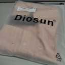 Diosun Womens Striped Sheer Button Down Shirts Long Sleeve Collared Drop Shoulder Stylish Casual Blouse Tops (Pink, M)