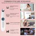 Eye Lift Wand, 3 in 1 Vibrating Red Light 98F to 113F LCD Display Eye Massager for Dry Eyes, Dark Circles and Puffiness, Electrical Face, Neck Sculpting Pen for Fine Lines and Wrinkles