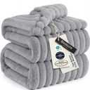Bedsure GentleSoft Blankets Queen Size for Bed - Cozy Soft Blankets for Women, Cute Large Fleece Throws for Girls, Light Grey, 90x90 Inches