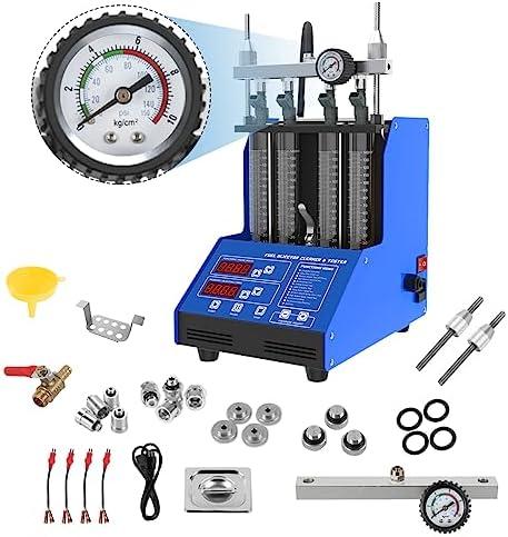 Fuel Injector Cleaner Machine 4-Cylinder Ultrasonic Fuel Injector Tester Cleaner With 9 Test Modes Fuel Injector Cleaner kit GDI/EFI/FSI Fuel Injector Cleaner Tool For Petrol Motorcycle Automotive
