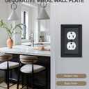 Decorative Framed Design Switch Plates Outlet Covers, Duable Metal Wall Plates (Black/1 Duplex 4 Pack)