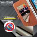 Case for iPhone 16 Pro Max 5G 2024-Genuine Leather Folio Wallet Magnetic Kickstand RFID Blocking Card Slots Shock-Absorbent Phone Cover Compatible with iPhone 16 Pro Max 6.9" (Brown)