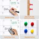 Comix Dry Erase Calendar Whiteboard Corkboard Combo, 24 * 18 inch Monthly Calendar and Bulletin Board Combination for wall, Aluminum Frame Planner with Dry Erase Markers, Magnets, Push Pins