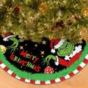 Christmas Tree Skirt 48 Inch, Soft and Funny Merry Christmas Tree Collar Farmhouse Xmas Holiday Decoration 