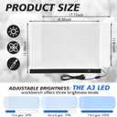 Yinder A3 LED Tracing Light Pad with Translucent Self-Healing Cutting Mat Adjustable Brightness Light Board for Drawing, Sewing, Quilting & Diamond Painting (13" x 19")