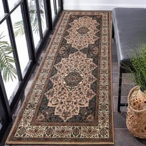 Runner Rug for Bedroom, 2x6Ft Machine Washable Area Rugs, Vintage Non-Slip Low Pile Carpet for Entryway Hallway Office Living Room,Brown