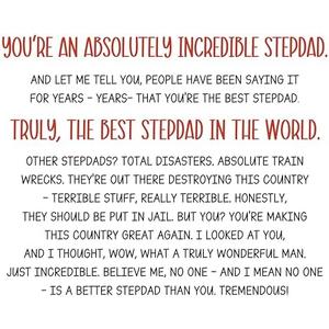 Funny Father's Day Card for Stepdad, Witty Fathers Day Gift from Step Daughter Step Son, Birthday Card for Stepfather, Bday Gift for Bonus Dad 3 Pcs
