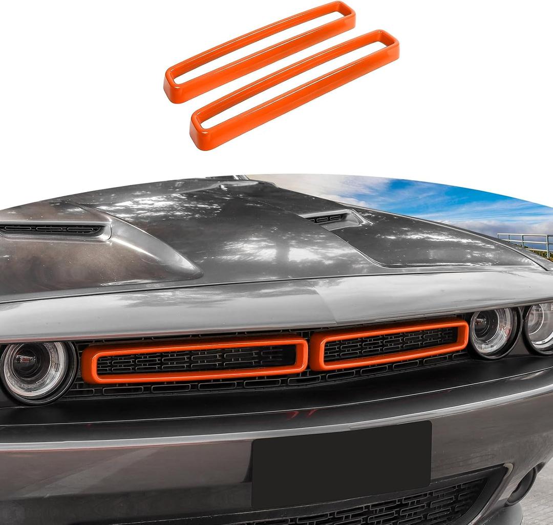 for Challenger Grille Insets Trim Cover Fit for Dodge Challenger 2015-2023 Orange Exterior Accessories 2pcs