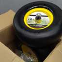 13x5.00-6 Flat Free Lawn Mower Tire, Zero Turn Mower Front Tires, 13x5x6 Solid Mower Wheel for Residential and Commercial, 3/4" & 5/8" Bearing, 3.25"-5.9" Center Hub, 2Pack Yellow, 500Lbs