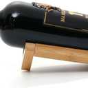 Single Wine Bottle Holder, Personalized Bamboo Wine Bottle Holder Stand Display Table Top Wine Rack Countertop Wine Holders Organizer for Dining Table, Cabinet Etc