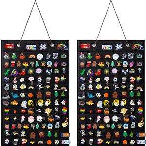 Collector Pin Board,Pin Collections Storage Holder,Enamel Pin Hanging Display Board,Pin Board For Pins Collection,Pin Holder Display For Wall,Enamel Pin Organizer Display Case(96 Slots,Black+Black)