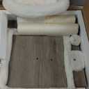 Hey-brother Cat Tree with Litter Box Enclosure, All-in-one Cat Tower for Indoor Cats with Large Hammock, Bed, Food Station, Scratching Posts, Modern Style Pet Furniture, Rustic Gray MPJ100SG