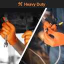 TitanFlex Heavy Duty Orange Industrial Nitrile Gloves with Raised Diamond Texture, Latex Free (6mil/8mil)