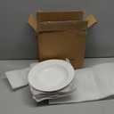 DOWAN Soup and Pasta Bowls Set of 4, White Porcelain Wide Rim Salad Plates, 20 Ounces, Microwave & Dishwasher Safe (9.5")