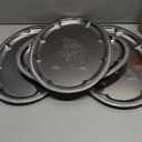 4-Pack 15.7" x 11.8" Large Silver Serving Trays Set - Oval Floral Engraved Mirror Tray, Birthday & Wedding Tableware Platters for Whiskey, Cookies, Charcuterie, Snacks, Desserts, Party Food Display