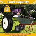 14.5" Wheelbarrow Tire Flat-Free, 3.50-8 Solid Tire 300LB Capacity Each, with 5/8" & 3/4" Bearings, 3"-4''-6''-7" Adjustable Hub, Tire and Wheel Replacement for Dolly, Hand Truck, Garden Cart, 2 Pack