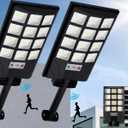 Solar Lights Outdoor for Outside, IP66 Waterproof Solar Street Lights Outdoor with Motion Sensor & Dusk to Dawn, 6500K Security Flood Light for Yard Garden with Remote Control - 2PACK (2PCS, White)