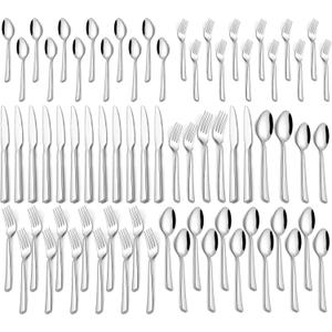 60 Piece Silverware Set For 12, Stainless Steel Flatware/Tableware Set Include Spoons/Forks/Knives, Yoehka Mirror Polished Cutlery Set For Home Kitchen Restaurant Hotel, Durable,Dishwasher Safe
