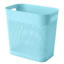 UUJOLY Plastic Small Trash Can Wastebasket, Garbage Container Basket for Bathrooms, Laundry Room, Kitchens, Offices, Kids Rooms, Dorms, (Blue, 3 Gallon) (1 Pack)