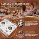 White Picnic Blanket, Extra Large Soft Cotton Gauze Picnic Rug 71"x71", Lightweight Breathable Blanket with Leather Handle, Machine Washable for Beach, Camping, Park, Couples (Cream), 5'10" x 5'10"
