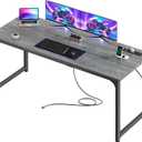 PRAISUN 63 X 24 Inch Office Computer Desk with Power Outlets and USB-C Port, Larger and Longer Gaming Desk, for Home Office, Study, Writing Work from Home Table, Metal Frame, Grey