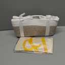 OIASKET Basket for Gifts Empty, Woven Storage Basket with Gift Bag, Ribbon and Wrap Tissue Paper, Small Rope Toy Storage with Handles for Baby Shower, Dog Toy Organizer, 13.6" x 10" x 5.9 (Brown & White)