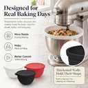 3-Pack Silicone Bowl Liners for 5 Qt KitchenAid Mixers, Food-Grade Foldable Silicone Bowl Inserts, Dishwasher Safe Bowl Liners for Mixing, Baking & Storage