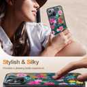 FUNMIKO for iPhone 16 Pro Max Case with Privacy Screen Protector, Wireless Charging Compatible, Translucent Matte Cover - Cute Floral Design Phone Case for Women Girls - Colorful Blooming Flower