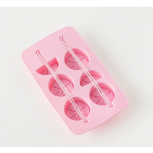 Fred & Friends Mold Ice Tray and Straws, Standard, Pink, 5 Pack