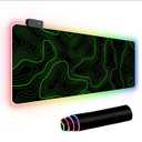 RGB Mouse Pad LED Desk Mat Large Gaming Mousepad Black and Green Line Design, Keyboard Pad XL Mouse Mat for Home and Office