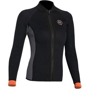 Wetsuit Top Jacket Women Men 3MM Neoprene Long Sleeve Dive Scuba Wet Suit Shirt, 2MM 1.5MM Warm Front Zipper Wetsuits Shirts Vest Surfing Swimming Snorkeling Kayaking Suit in Cold Water Sports (Black, L)
