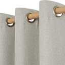 LAMIT Light Grey Linen Textured Curtains for Living Room, Grommet Thick Light Reducing Curtain Light Filtering Panels Drapes for Bedroom/Outdoor/French Door, Set of 2 Panels, W52 x L95