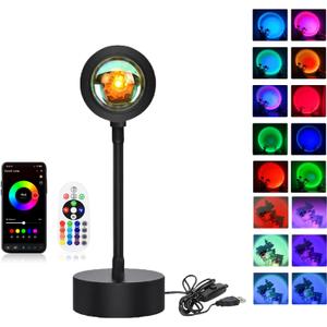 Rainbow Projector Lamp, Multicolor RGB Sunset Light With App Control