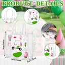 Sweetude 24 Pieces Golf Gift Goodie Bags with Handles 8x8x3.15 Inch Pink and Green PVC Golf Theme Party Favor Clear Treat Bags Bulk for Sports Party Competition Team Birthday Gifts