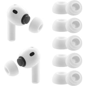NANLANFAN Replacement Ear Tips for AirPods Pro 3rd Generation 2025 Wireless Earbuds, Soft Silicone Ear Tips, Fit in The Charging Case, 5 Pairs (White, M)