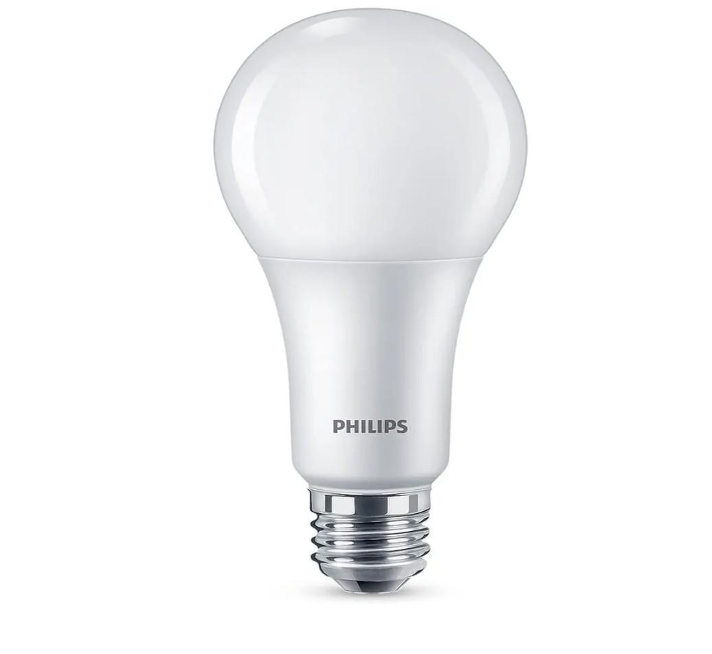 PHILIPS LED 100-60-40W A21 1-Pack 3-Way Soft White (2700K) 1600-800-450 Lumen (18.5-13-6W = 100-60-40W) Frosted Flicker-Free Light Bulb