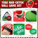 Soulchen 12 Set Christmas Games Include 12 Team Naughty or Nice Paddles 12 Balls and Storage Bag, Xmas Toss and Catch Ball Game, Holiday Christmas Party Stocking Stuffers for Indoor Outdoor Beach Yard