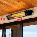 Electric Outdoor Heater, Infrared Patio Heater for Outdoor/Indoor Use, Wall Mounted/Ceiling/Infrared Heater Outdoor, 1500W Electric Patio Heater, MATT BLACK